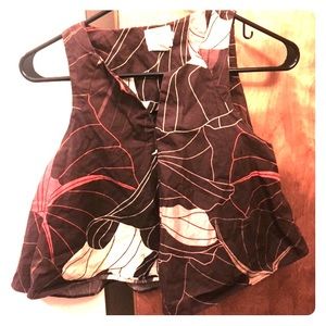 Alice & UO brown leaf print crop top tank